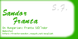 sandor franta business card